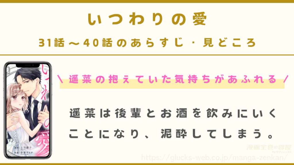 『いつわりの愛~契約婚の旦那さまは甘すぎる~』31話~40話のあらすじ・見どころ