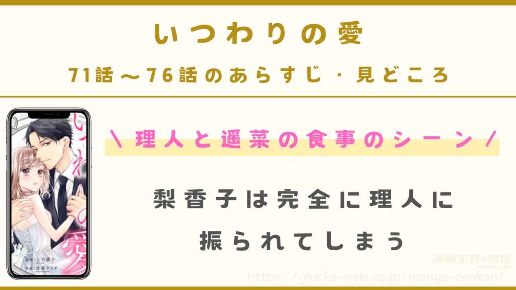 『いつわりの愛~契約婚の旦那さまは甘すぎる~』71話~76話のあらすじ・見どころ
