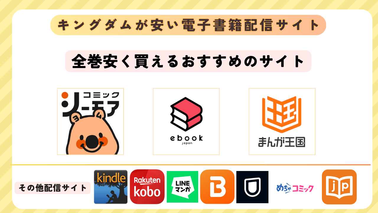 キングダムの漫画が安い電子書籍サイトやアプリを徹底比較!