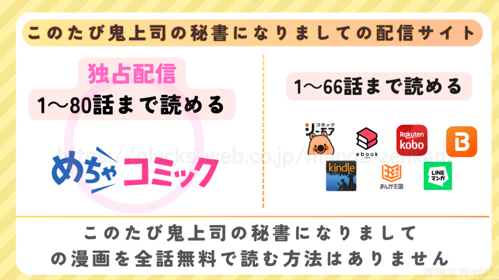このたび鬼上司の秘書になりましての漫画を全話無料で読めるサイト・アプリを比較