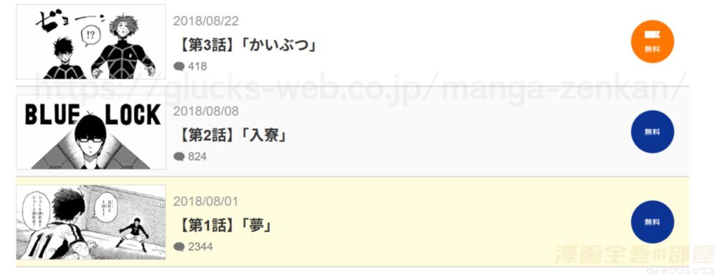 『ブルーロック』の閲覧証明