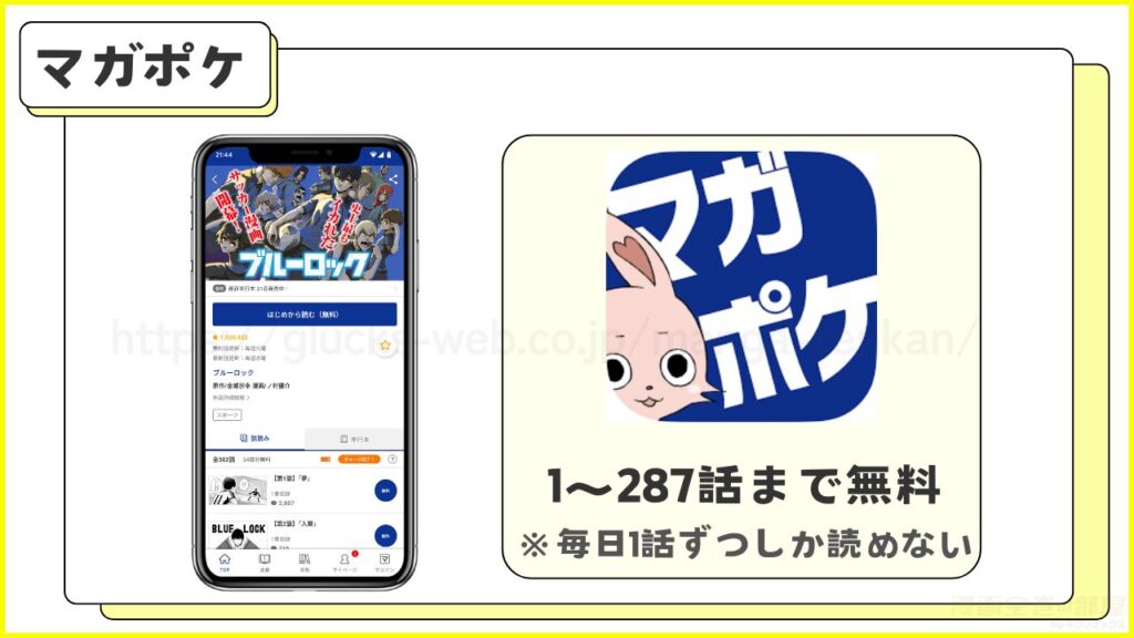 マガポケ|ブルーロックが1~287話まで待てば無料で読める