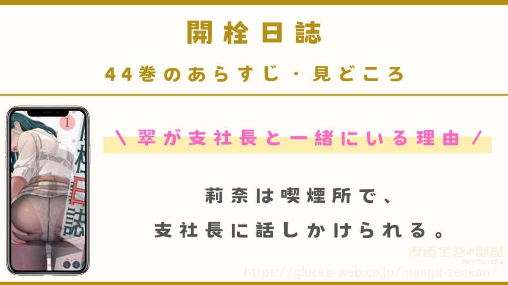 『開栓日誌』44巻のあらすじ・見どころ