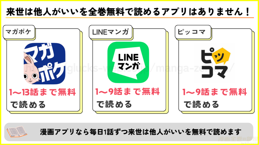 漫画｜来世は他人がいいを全巻無料で読める漫画アプリがあるか調査