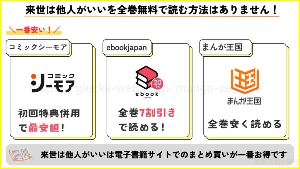 漫画｜来世は他人がいいを全巻無料で読める電子書籍サイトがあるか調査