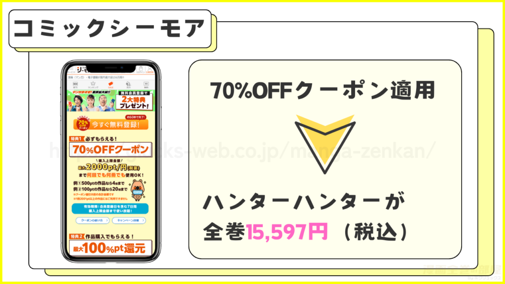 コミックシーモア|ハンターハンターが7割引きで読める