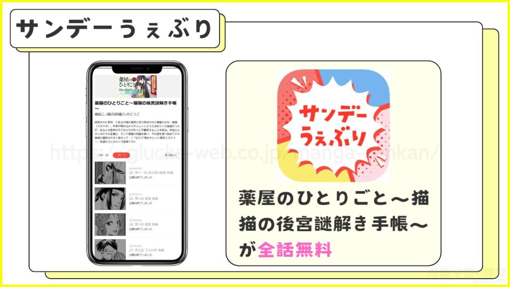 サンデーうぇぶり｜薬屋のひとりごと～猫猫の後宮謎解き手帳～が全話無料で読める