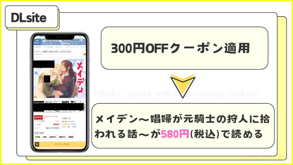 DLsite｜メイデン～娼婦が元騎士の狩人に拾われる話～が580円で読める