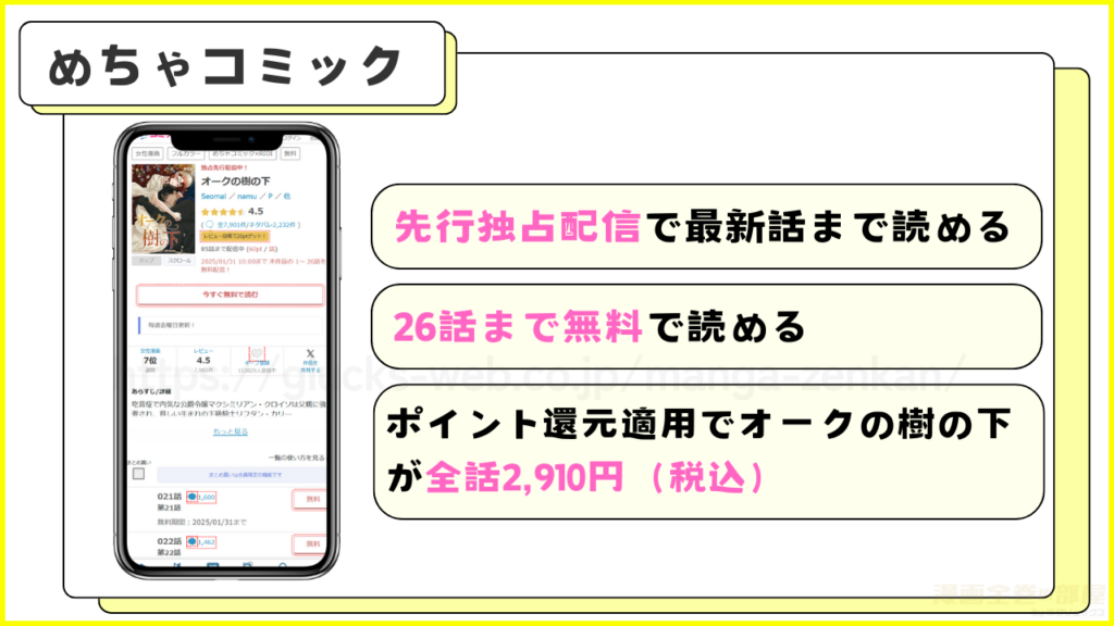 めちゃコミ｜オークの樹の下が26話まで無料で読める