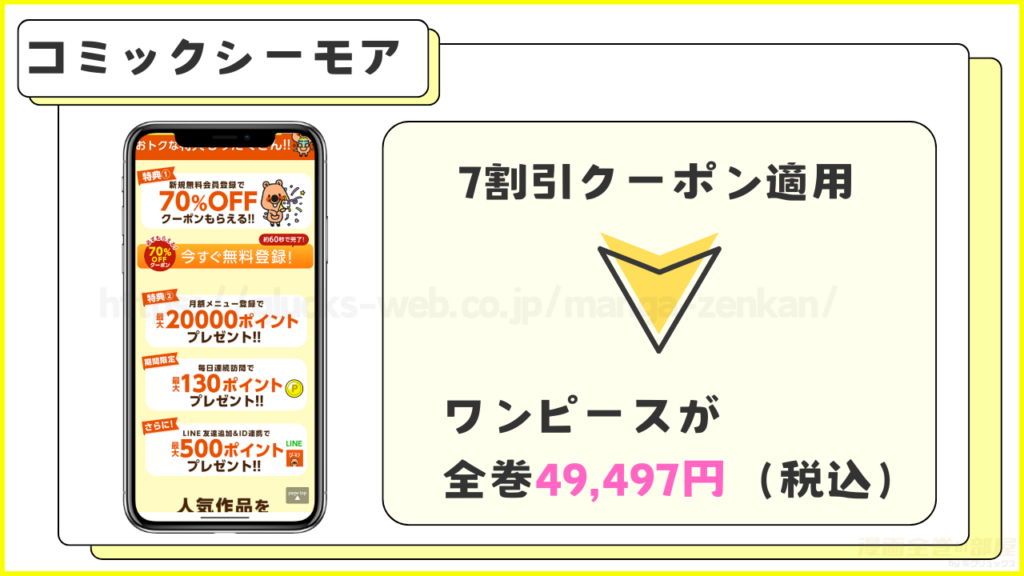 コミックシーモア|ワンピースを全巻「49,497円(税込)」で読める