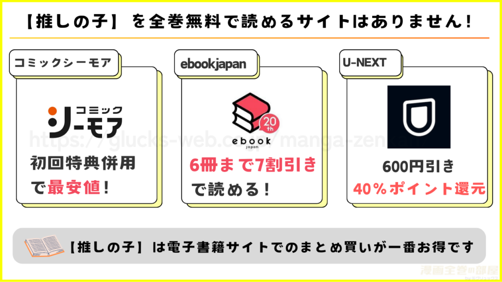 漫画｜【推しの子】を全巻無料で読めるサイトを調査