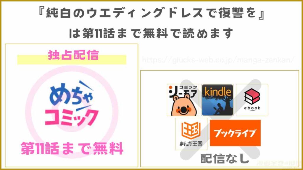 『純白のウエディングドレスで復讐を』が無料で読めるアプリ・サイト