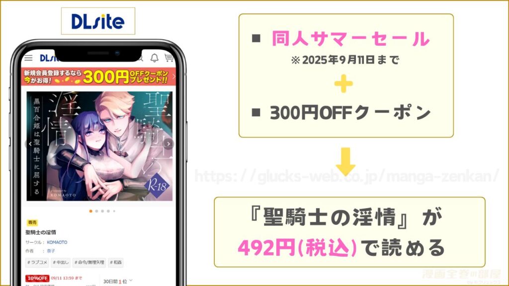 聖騎士の淫情はDLsiteでのみ492円で読める