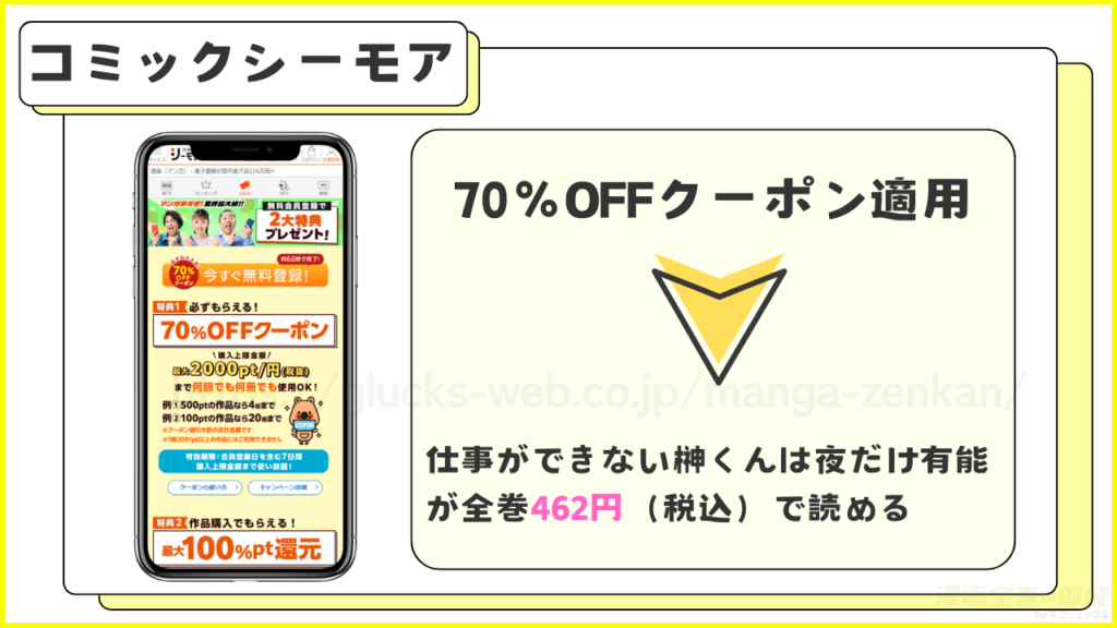 コミックシーモア|『仕事ができない榊くんは夜だけ有能』を7割引きで読める