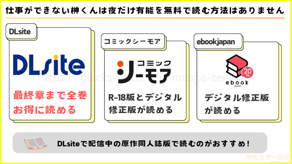 漫画｜仕事ができない榊くんは夜だけ有能を全巻無料で読める電子書籍サイトを調査