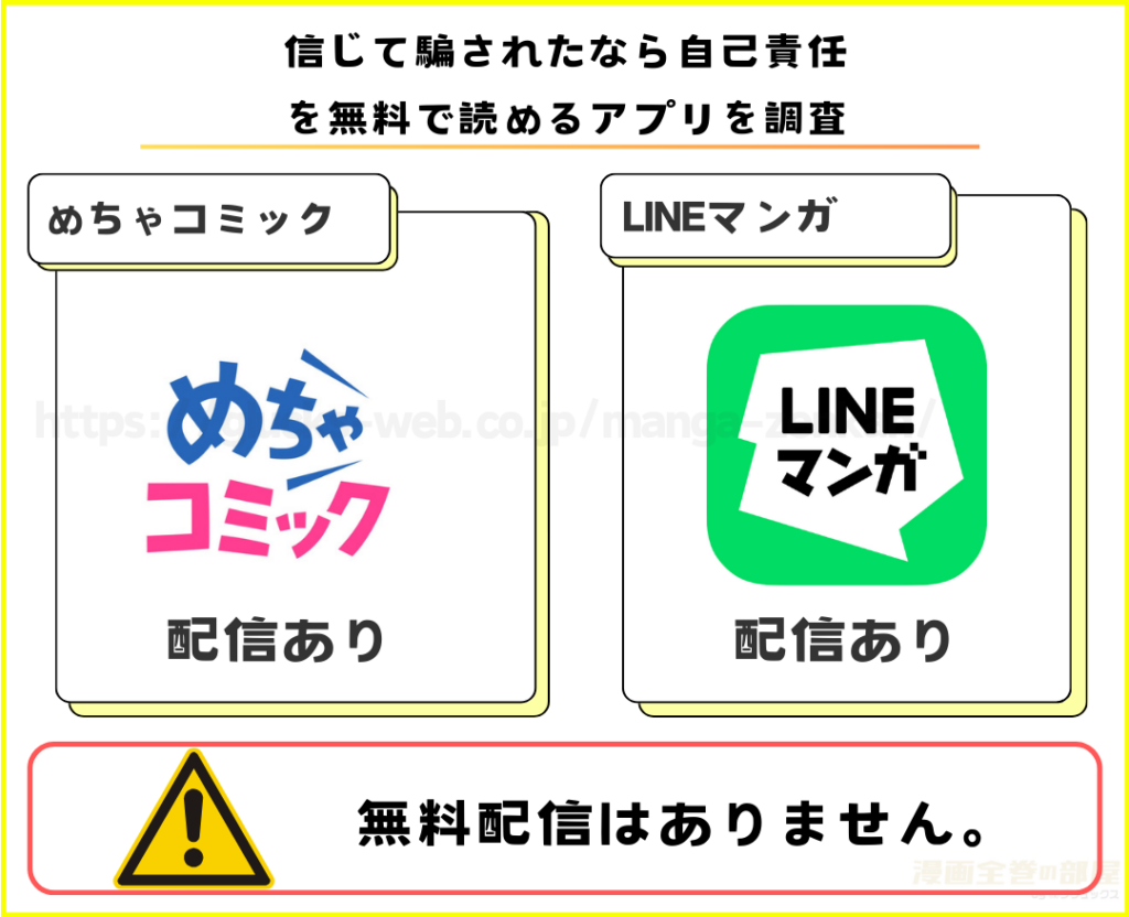 漫画｜信じて騙されたなら自己責任を無料で読めるアプリを調査