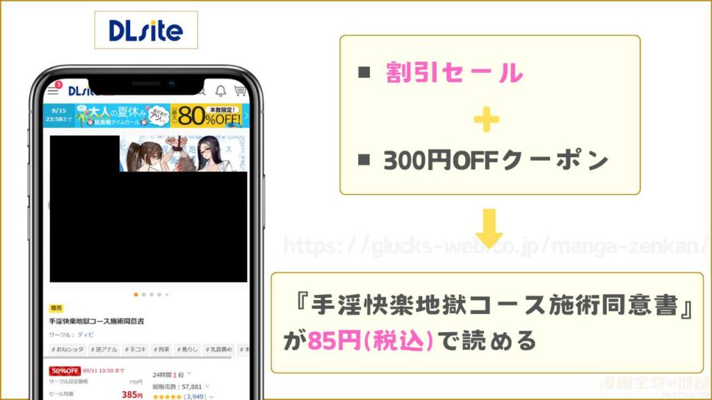 DLsite|手淫快楽地獄コース施術同意書が85円で読める