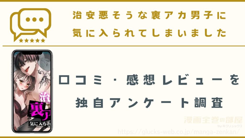 漫画『治安悪そうな裏アカ男子に気に入られてしまいました』の口コミ・感想レビュー
