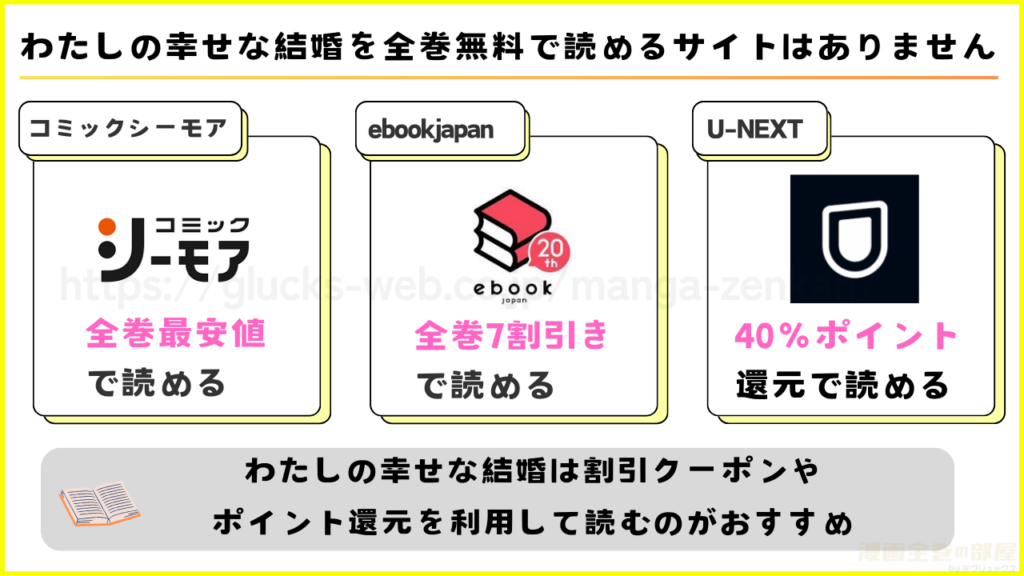 漫画｜わたしの幸せな結婚を全巻無料で読める電子書籍サイトを調査