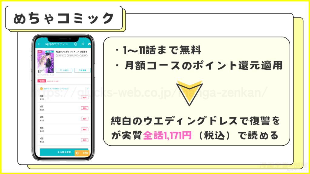 めちゃコミック|「純白のウエディングドレスで復讐を」が1~11話まで無料で読める
