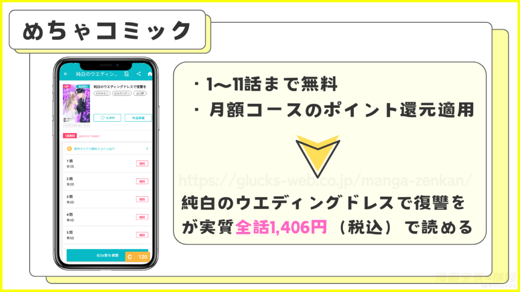 めちゃコミック|「純白のウエディングドレスで復讐を」が1~11話まで無料で読める