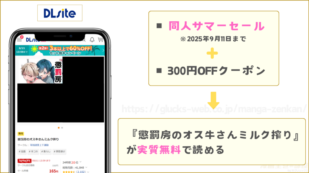 DLsite｜懲罰房のオス牛さんミルク搾りを実質無料で読める