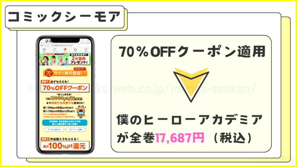 漫画『ヒロアカ』を全巻17,687円で読める「コミックシーモア」