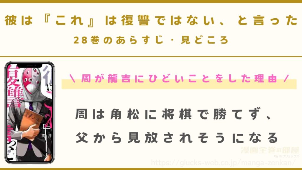 『彼は『これ』は復讐ではない、と言った』28巻のあらすじ・見どころ
