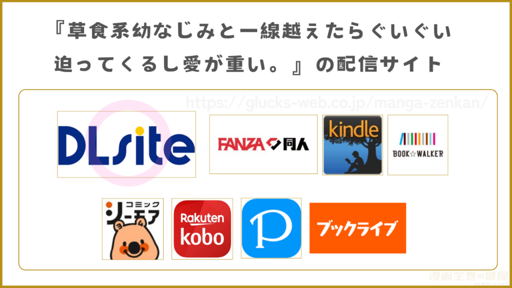 漫画『草食系幼なじみと一線越えたらぐいぐい迫ってくるし愛が重い。』を無料で読めるサイトやアプリを調査