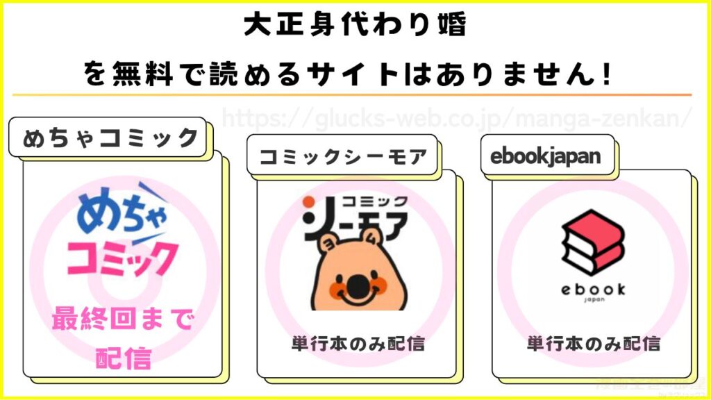 漫画『大正身代わり婚～金平糖は甘くほどけて～』を全巻無料で読めるサイト・アプリを調査