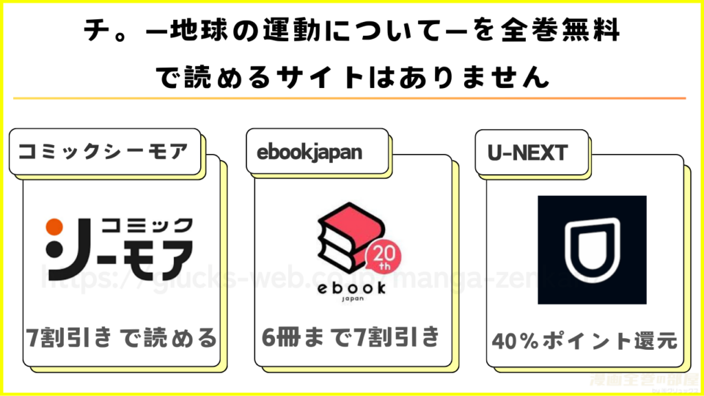 漫画『チ。―地球の運動について―』を全巻無料で読めるサイトを調査