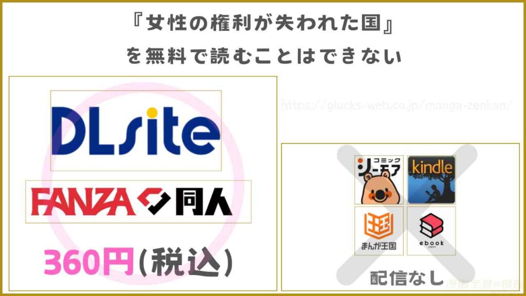 漫画『女性の権利が失われた国』の無料漫画が読めるサイト・アプリを調査
