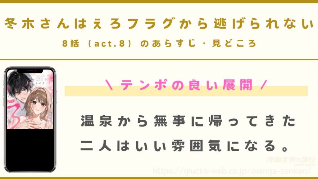 『冬木さんはえろフラグから逃げられない』最新話の8話（act.8）あらすじ・見どころ