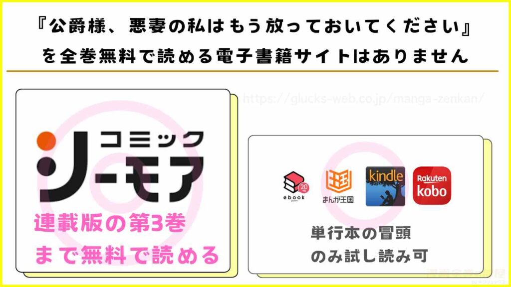 漫画『公爵様、悪妻の私はもう放っておいてください』を全巻無料で読めるサイトやアプリを調査