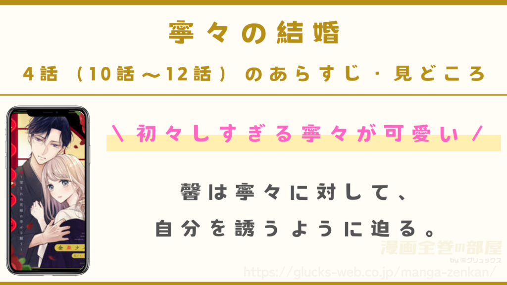 『寧々の結婚～望まれぬ花嫁は幸せを願う～』4話（10話～12話）のあらすじ・見どころ
