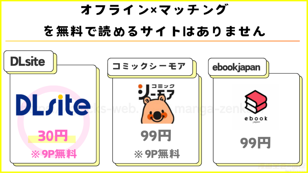 漫画｜オフライン×マッチングを無料で読めるサイトやアプリを調査