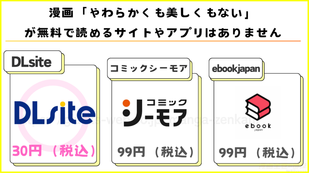 漫画｜やわらかくも美しくもないを無料で読めるサイトやアプリを調査