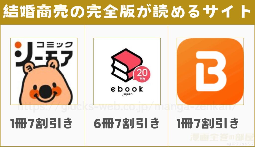 漫画｜結婚商売の完全版を全巻無料で読める電子書籍サイトを調査