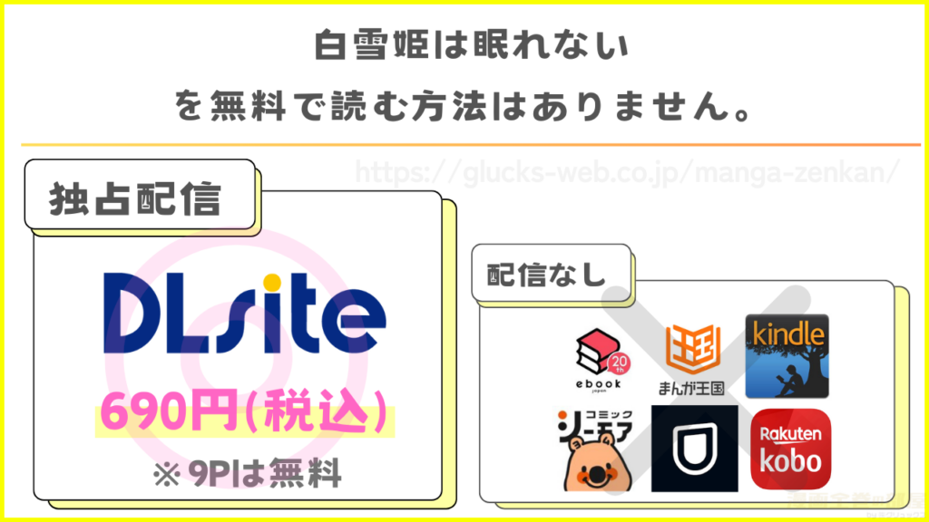 漫画『白雪姫は眠れない』を無料で読めるサイトやアプリを調査
