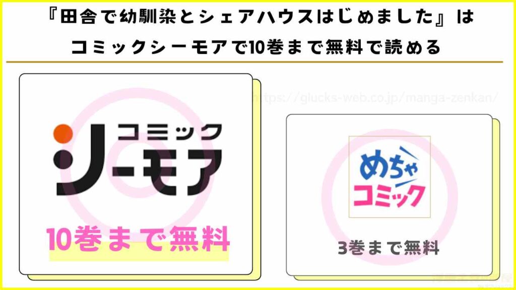 漫画『田舎で幼馴染とシェアハウスはじめました』を無料で読める電子書籍サイトを調査