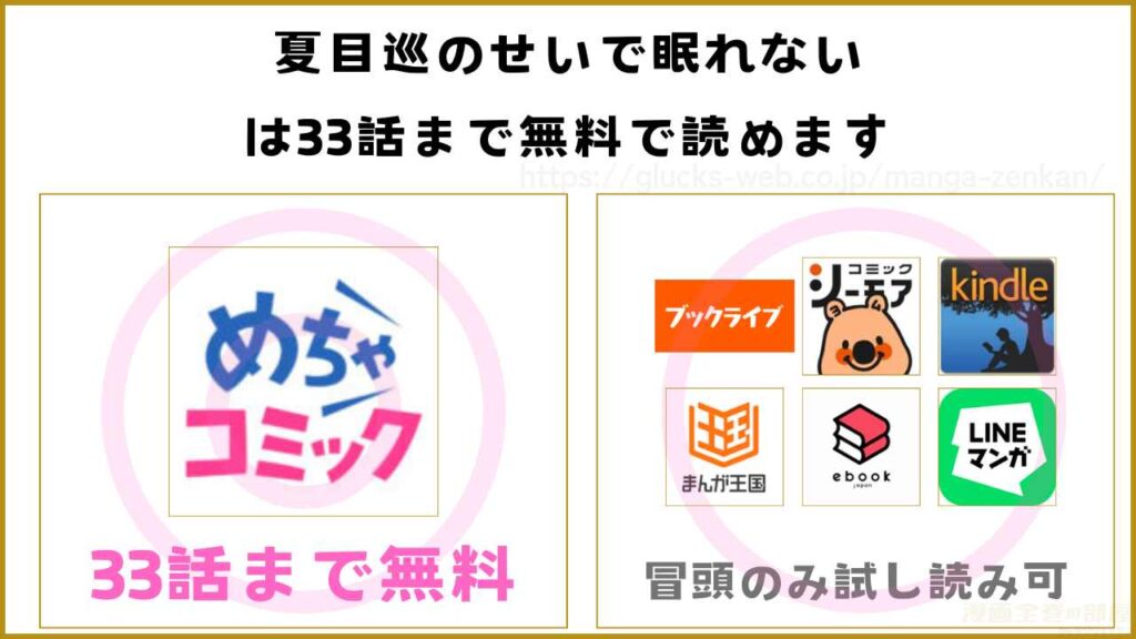 漫画『夏目巡のせいで眠れない』を無料で読めるサイトやアプリを調査