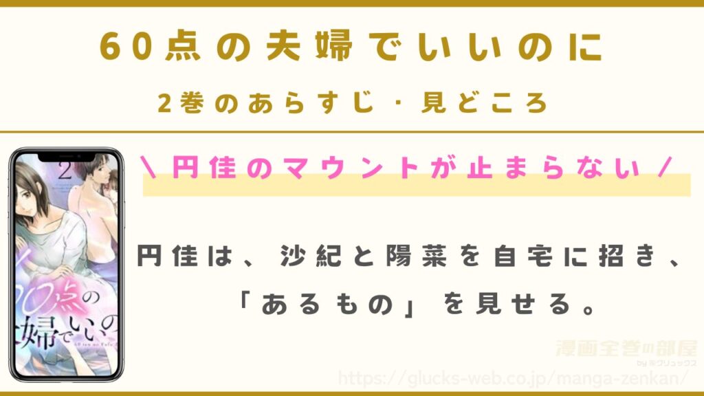 『60点の夫婦でいいのに』2巻のあらすじ・見どころ