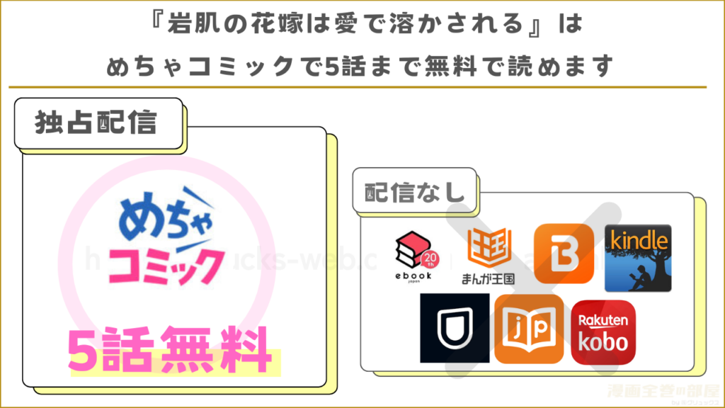 漫画『岩肌の花嫁は愛で溶かされる』を無料で読めるサイトやアプリ