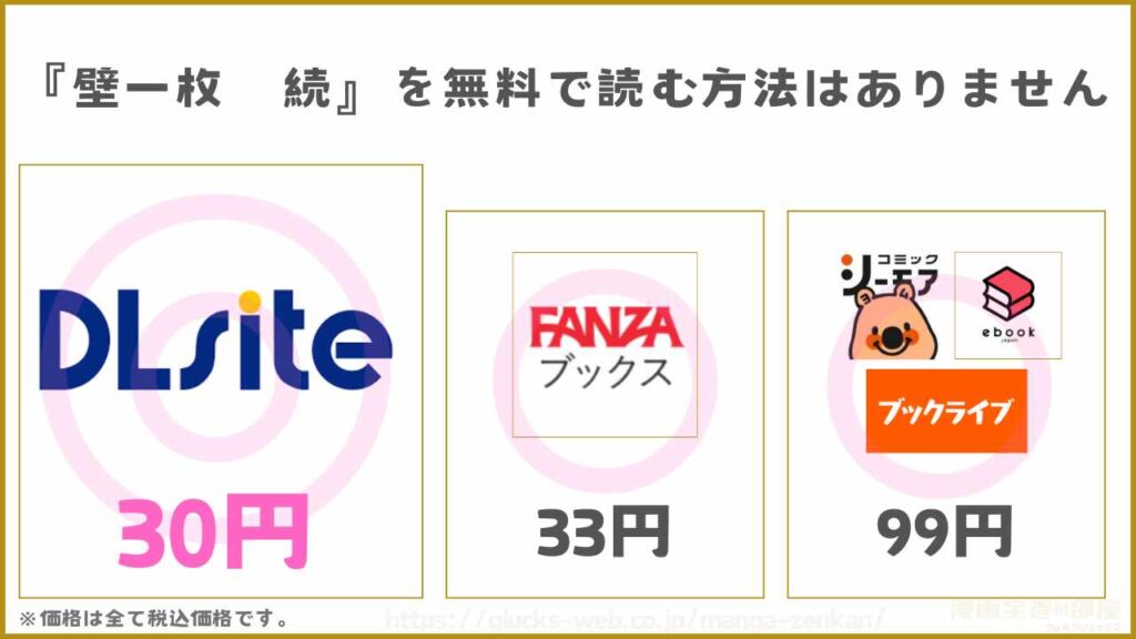 漫画『壁一枚 続』を無料で読めるサイトやアプリを調査