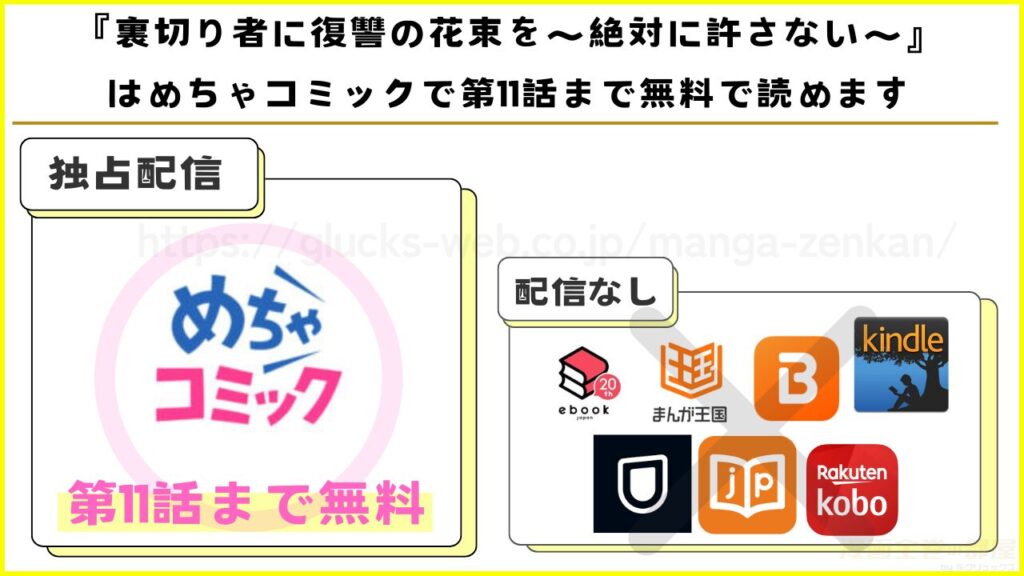 漫画『裏切り者に復讐の花束を~絶対に許さない~』を無料で読めるサイトやアプリ