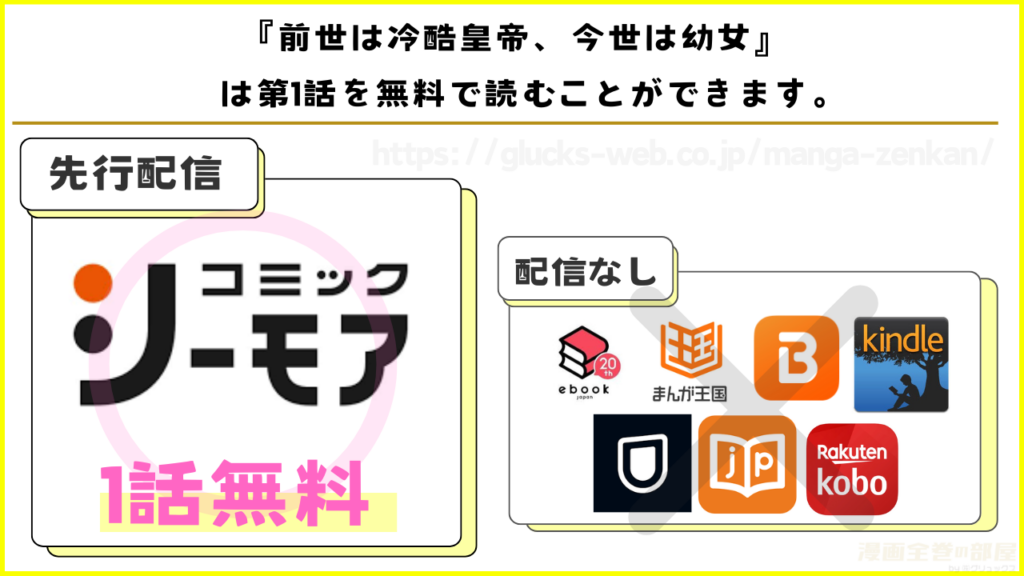 漫画『前世は冷酷皇帝、今世は幼女』を無料で読めるサイトやアプリ