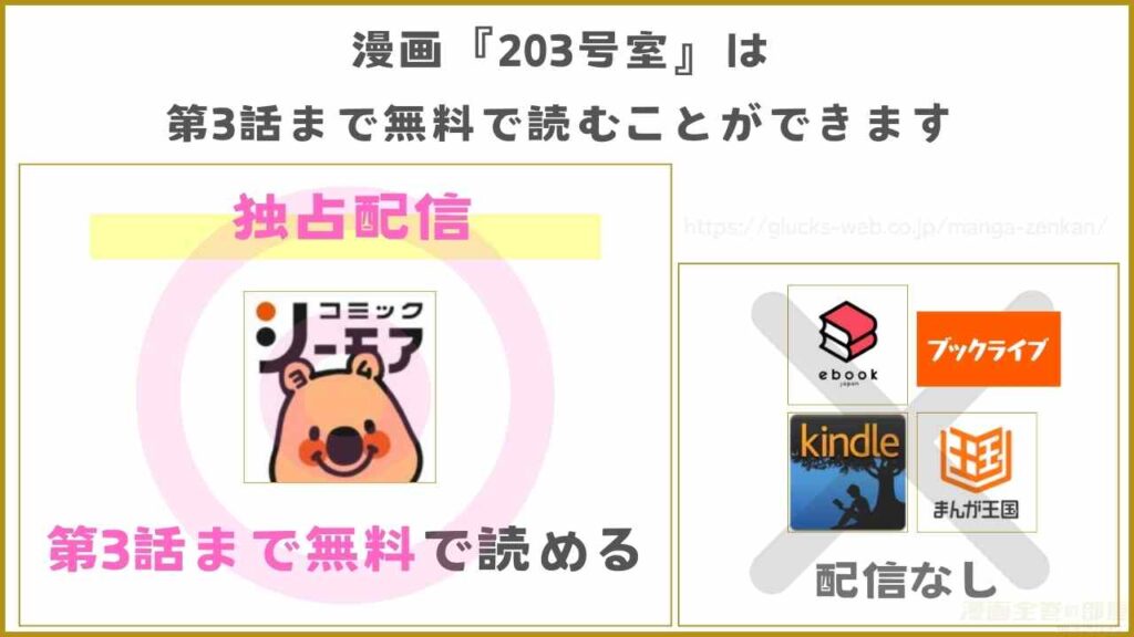 漫画『203号室』を無料で読めるサイトやアプリ