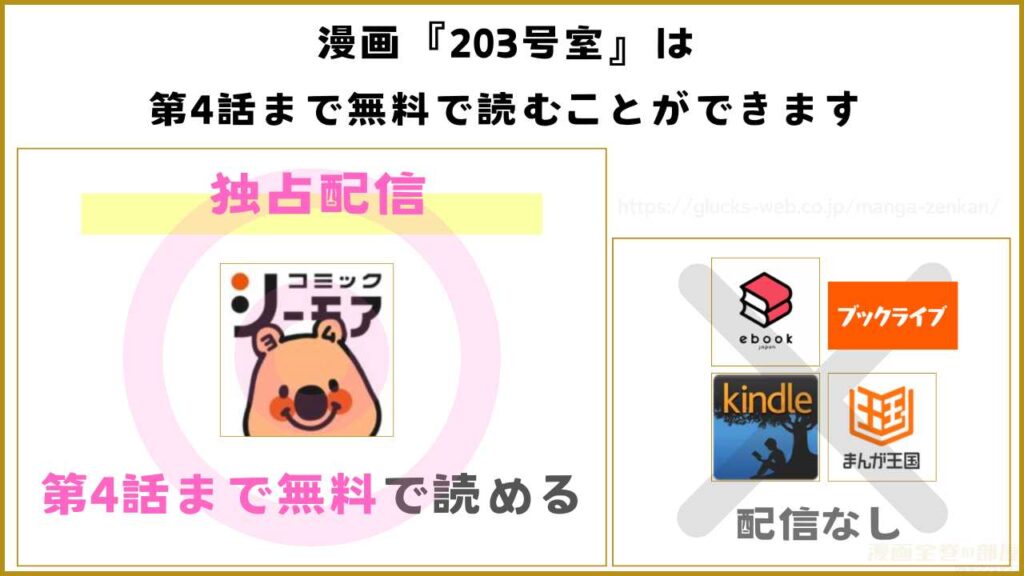 漫画『203号室』を無料で読めるサイトやアプリ