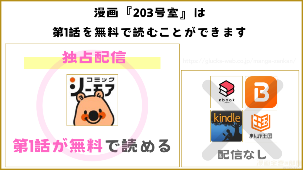 漫画『203号室』を無料で読めるサイトやアプリ