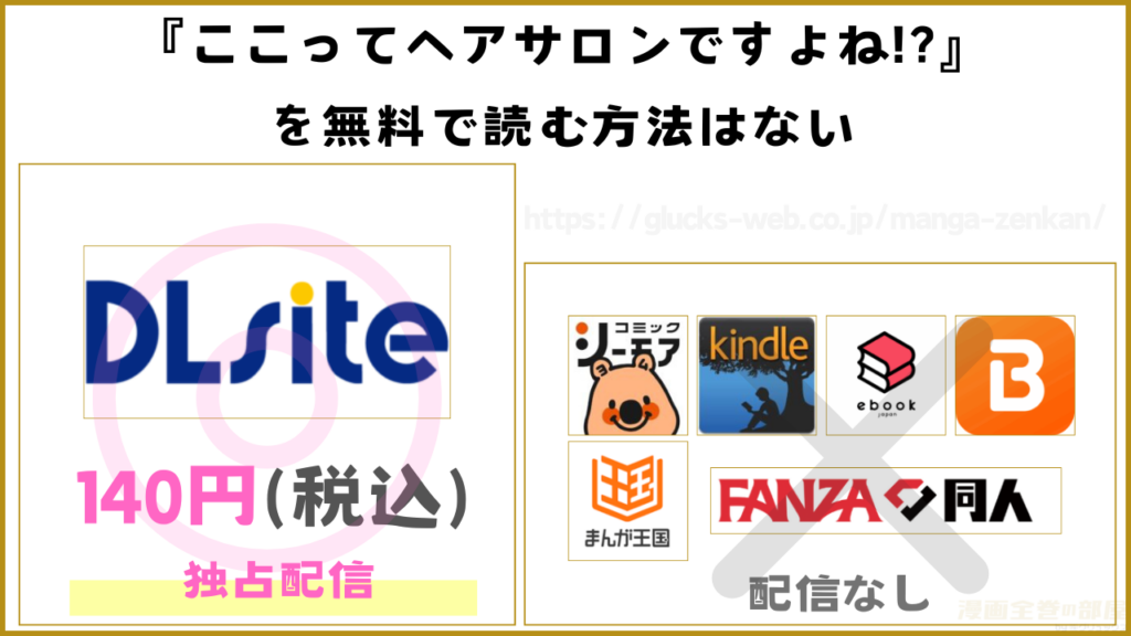 漫画『ここってヘアサロンですよね!?』を無料で読めるサイトやアプリ